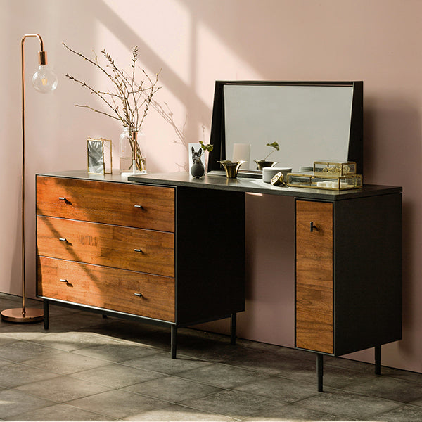 【Clearance】 Tyme (천천히해) Extendable Wide 3-Drawer Chest Set w/ Mirror
